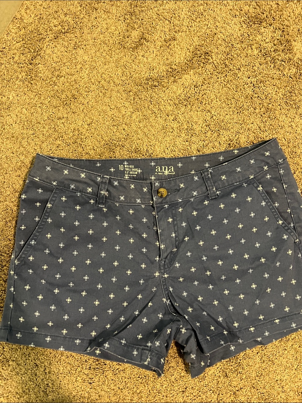 a.n.a Navy Blue Printed Women's Jean Shorts